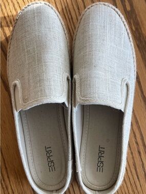 Esprit Beige Canvas Casual Slip-Ons Sz8